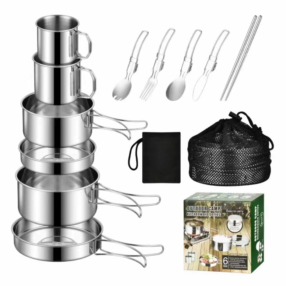 Camping Cooking Pots And Pans - 12 шт., набор повара для приключений,