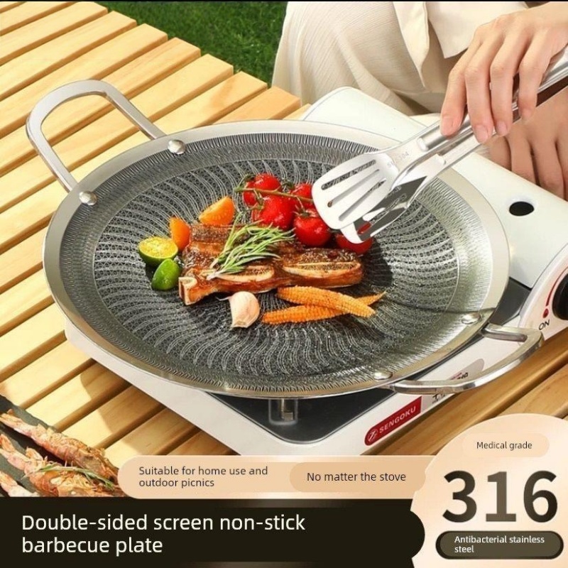Camping Cooking Pan - Многофункциональная сковорода-гриль из нержавеющей стали 316
