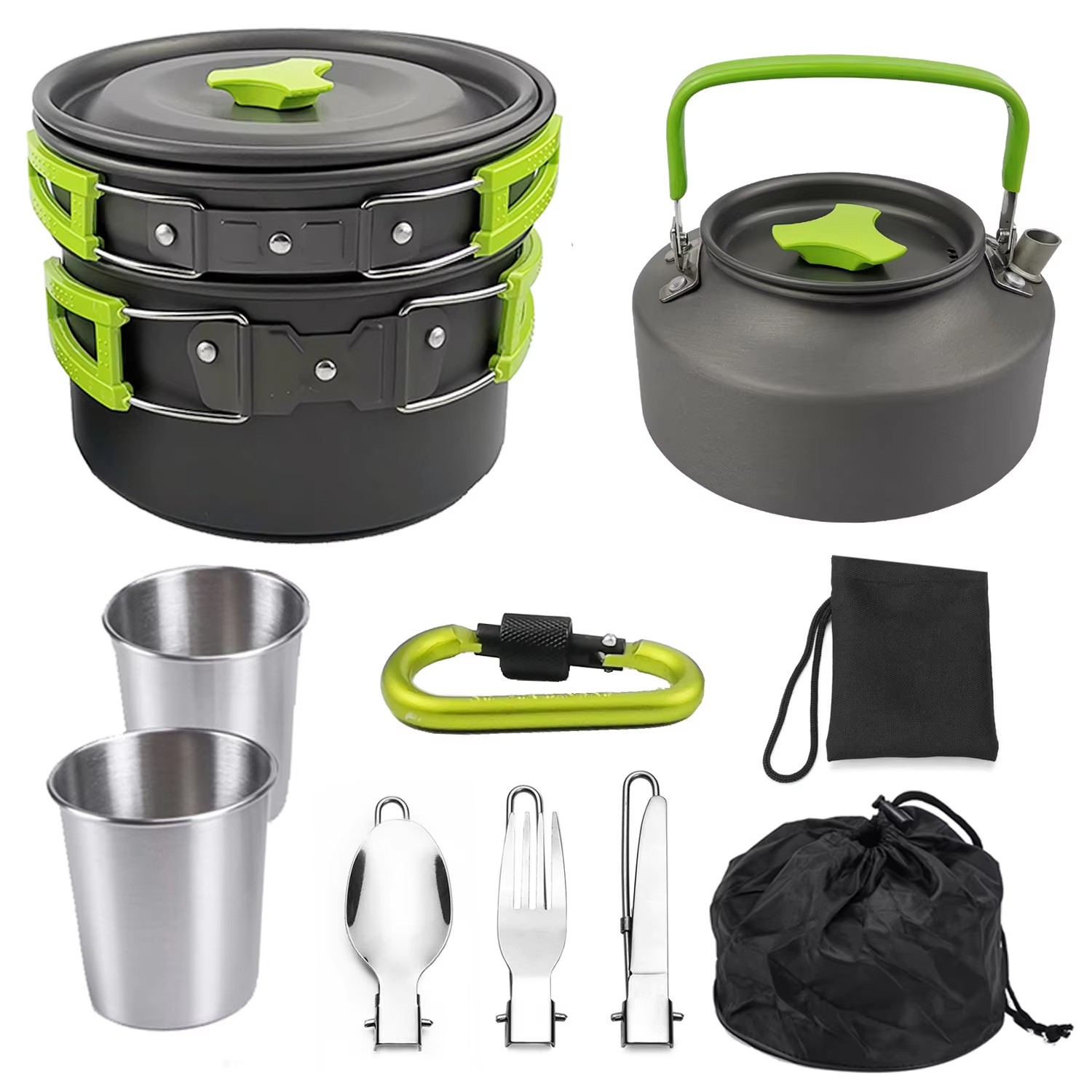 Camping Cooking Set Non Stick - Набор для кемпинга: походная посуда, дорожная