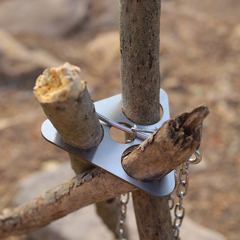 Camping Cooking Hanger - Портативный разборный кемпинговый штатив из нержавеющей