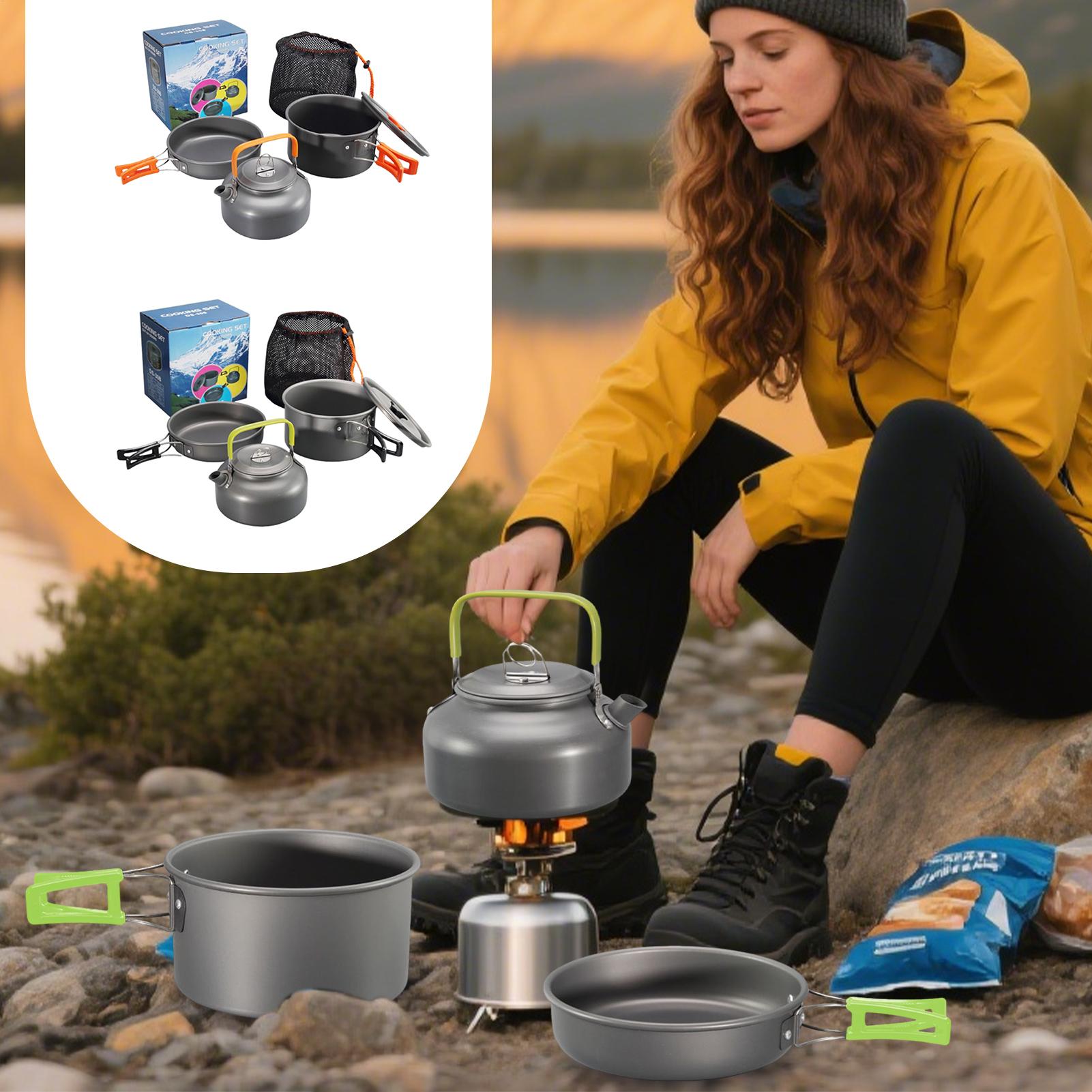 Camping Cooking Set Non Stick - Посуда для кемпинга, набор кастрюль для