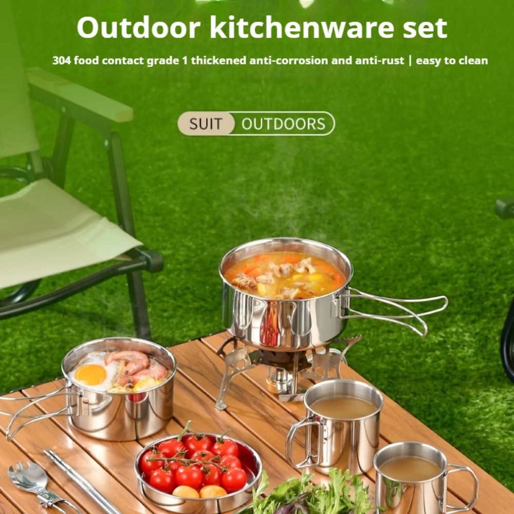 12 шт., набор повара для прикл – обзор и цена Camping Cooking Pots And Pans