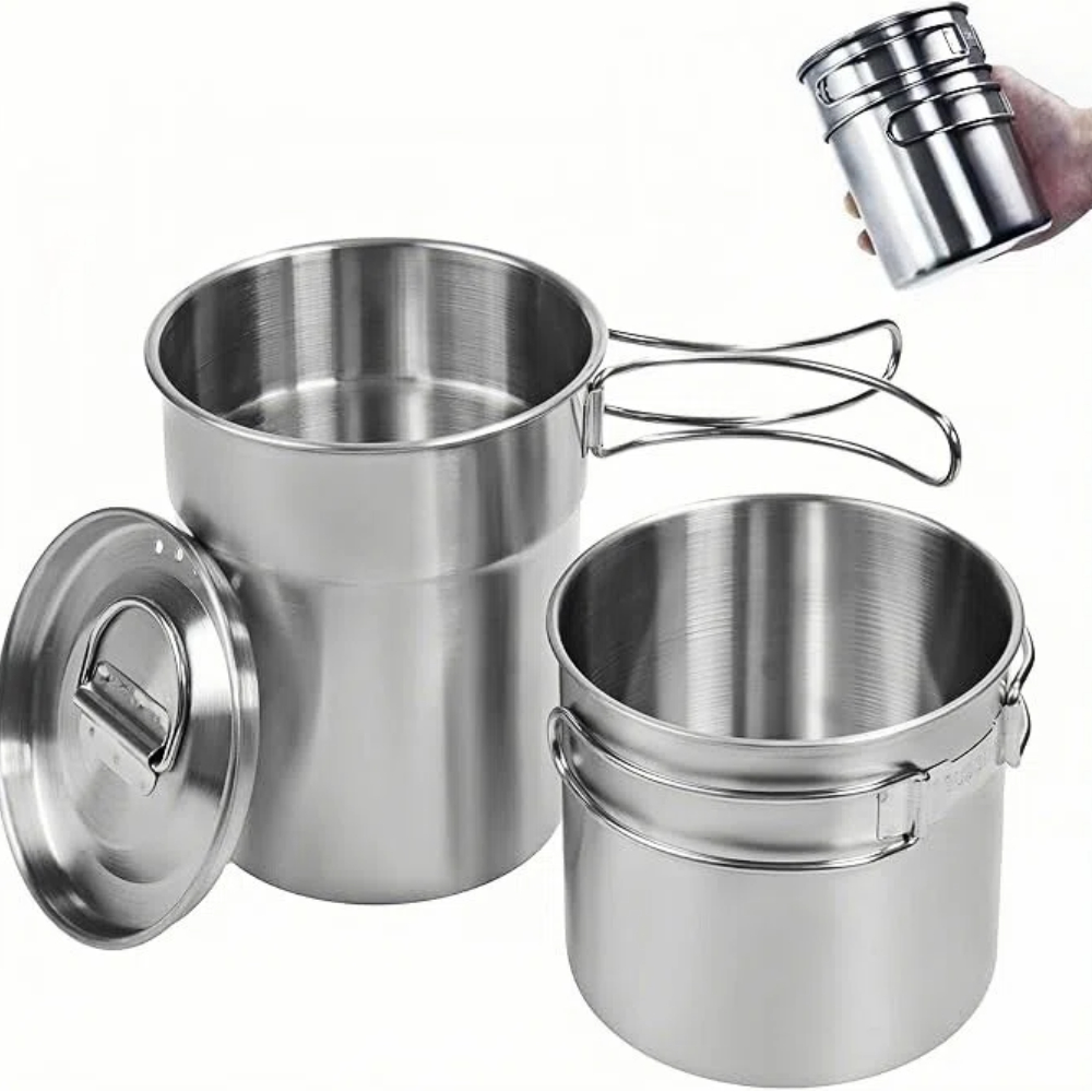 Складные походные кружки и чаш – обзор и цена Camping Cooking Pot With Lid