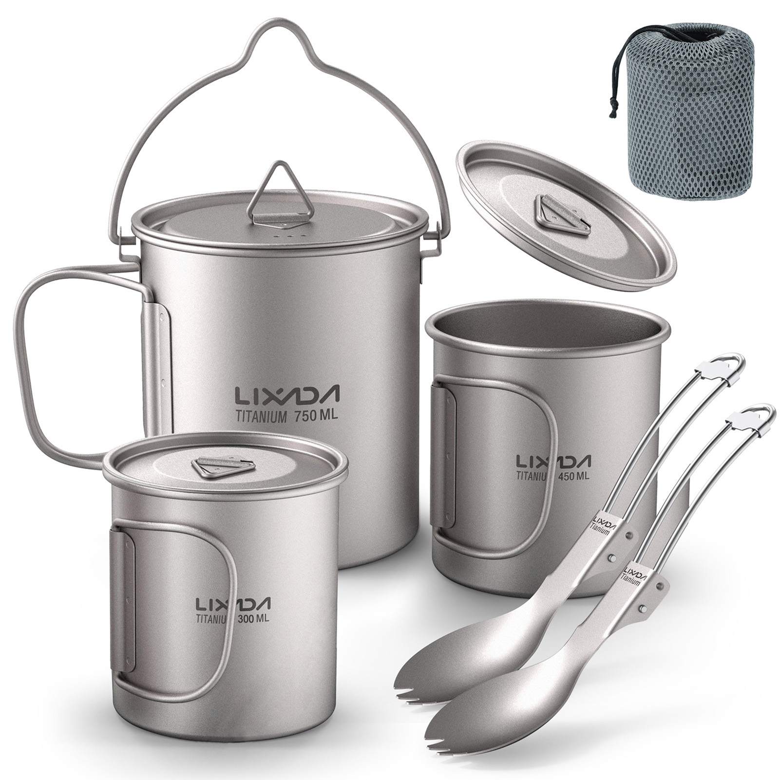 Ультралегкая титановая кружка- – обзор и цена Camping Cooking Pot With Lid