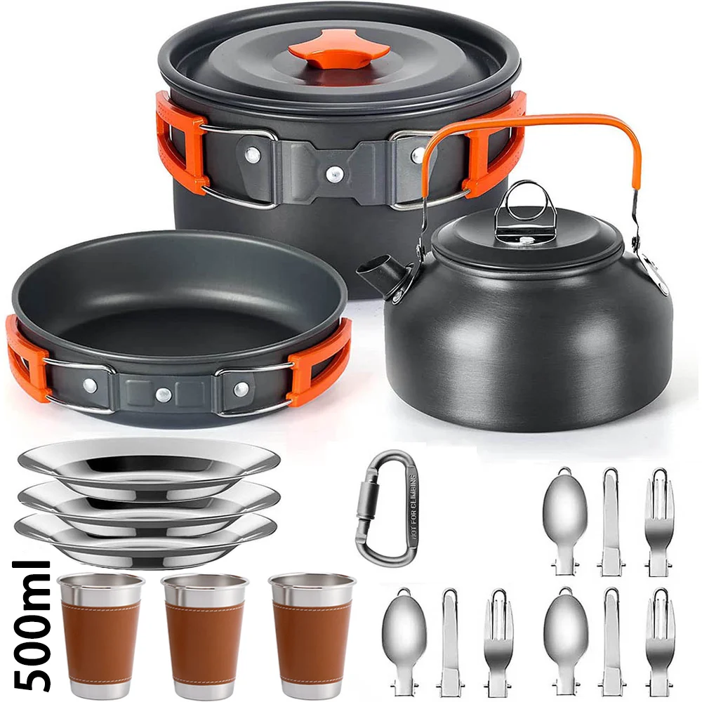 Многоместный набор для пригото – обзор и цена Camping Cooking Set Non Stick