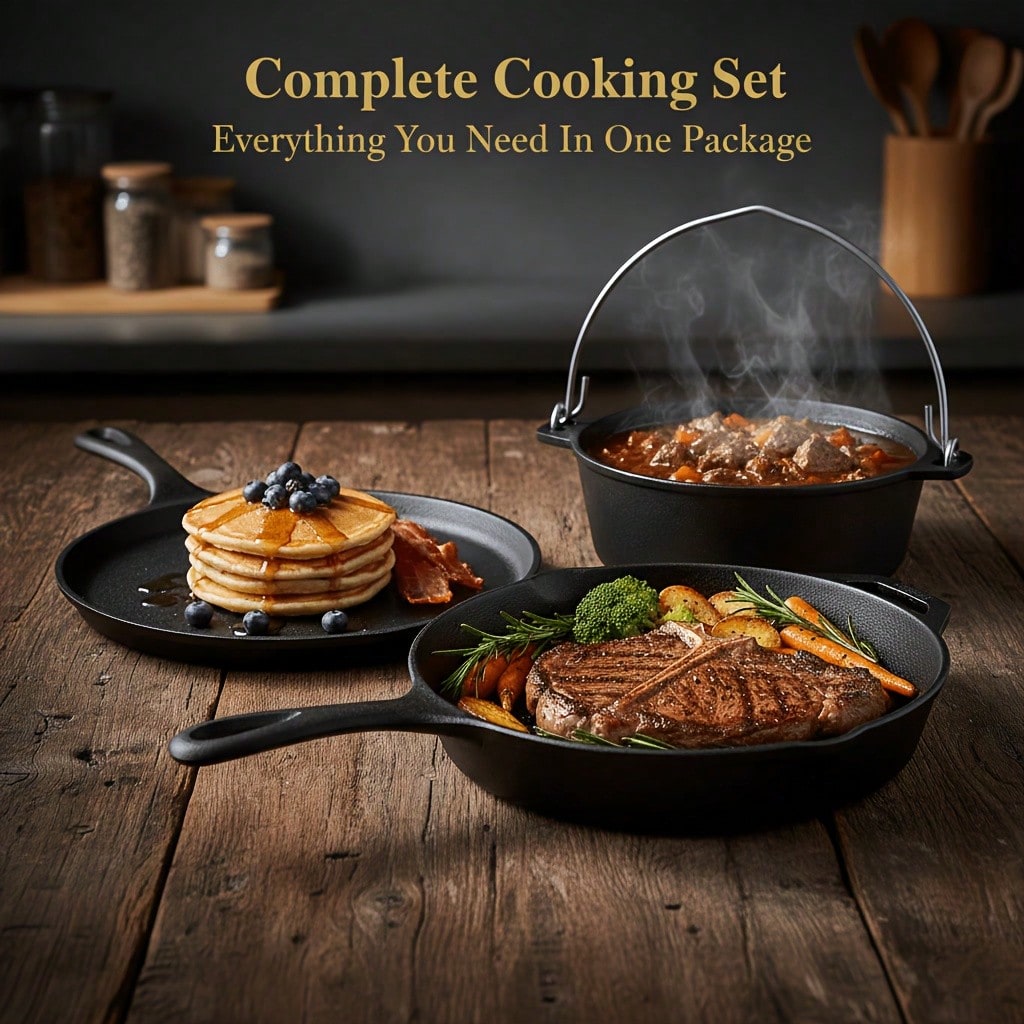 Набор чугунной посуды PACILACK – обзор и цена Camping Cooking Pots And Pans