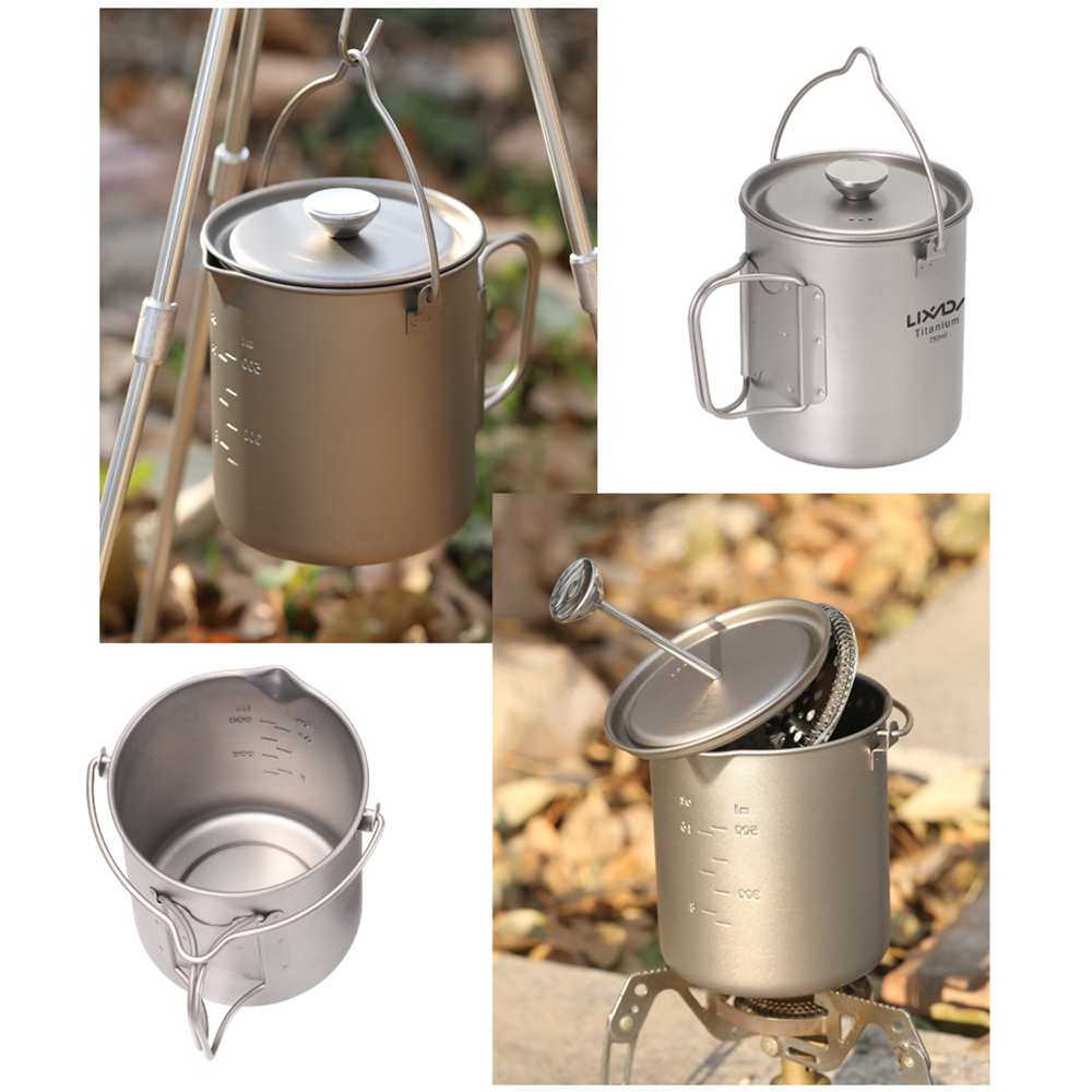 Титановая кофейная кружка Lixa – обзор и цена Camping Cooking Pot With Lid