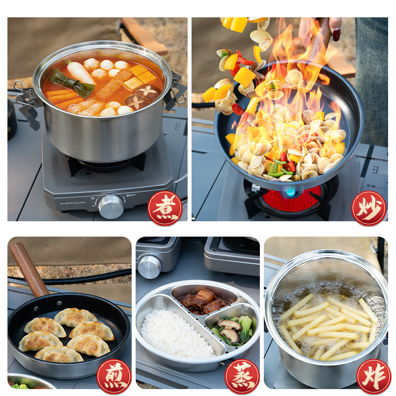Набор для кемпинга BUERK: паро – обзор и цена Camping Cooking Pots And Pans