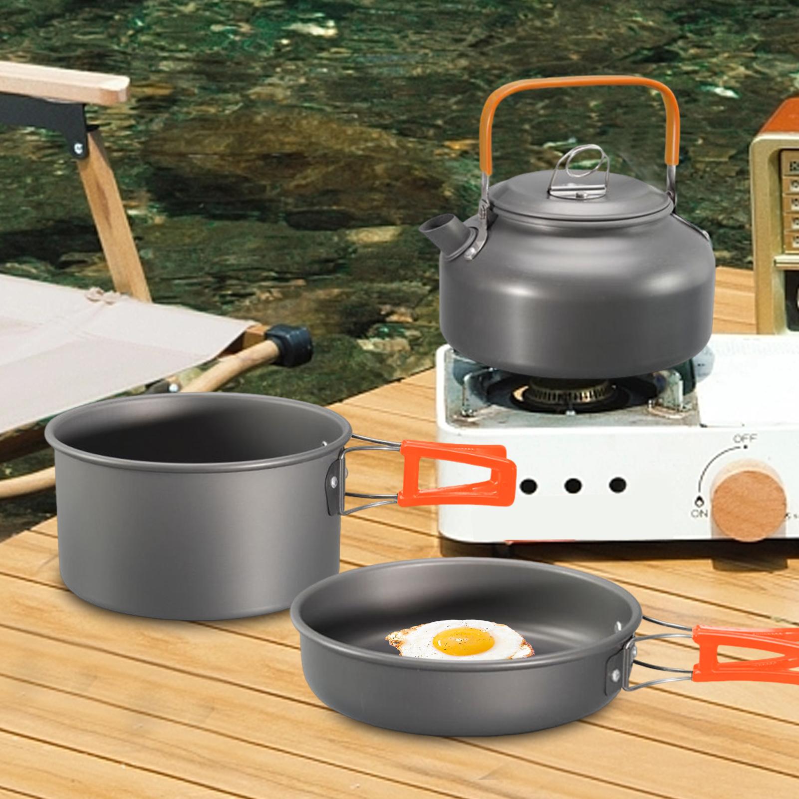 Посуда для кемпинга, набор кас – обзор и цена Camping Cooking Set Non Stick