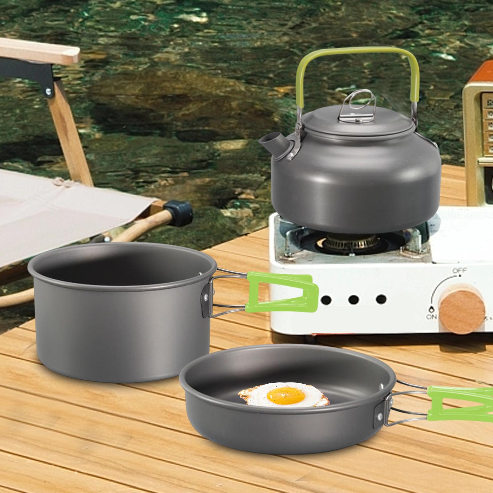 Посуда для кемпинга, набор кас – обзор и цена Camping Cooking Set Non Stick