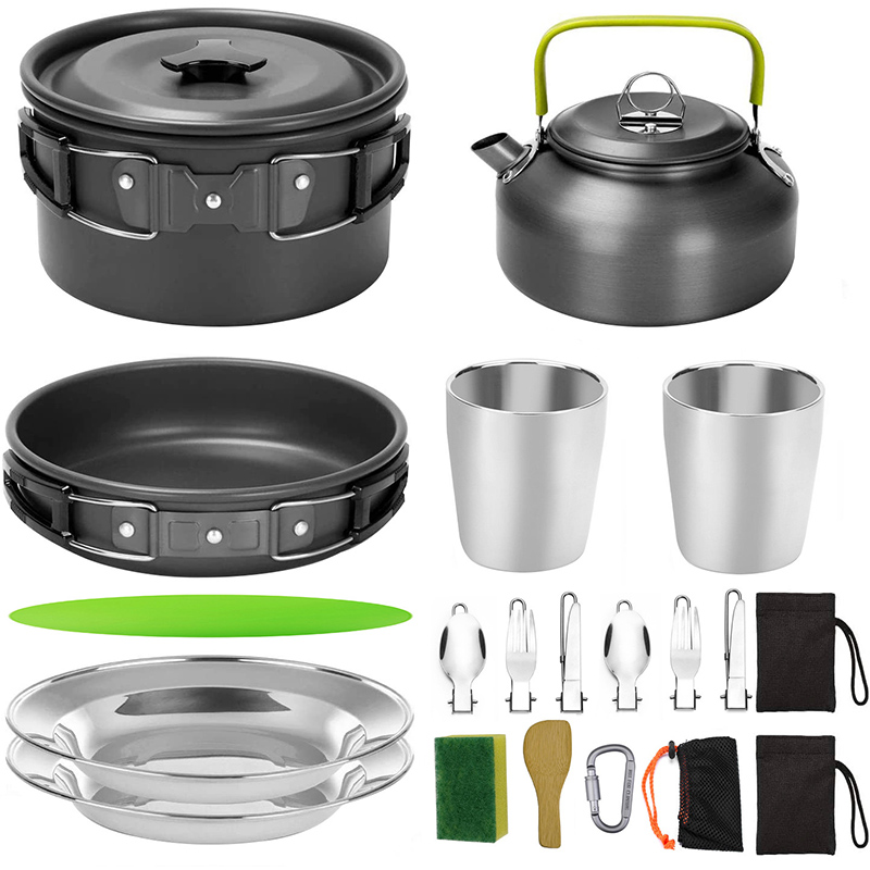 Набор походной посуды для кемп – обзор и цена Camping Cooking Set Non Stick