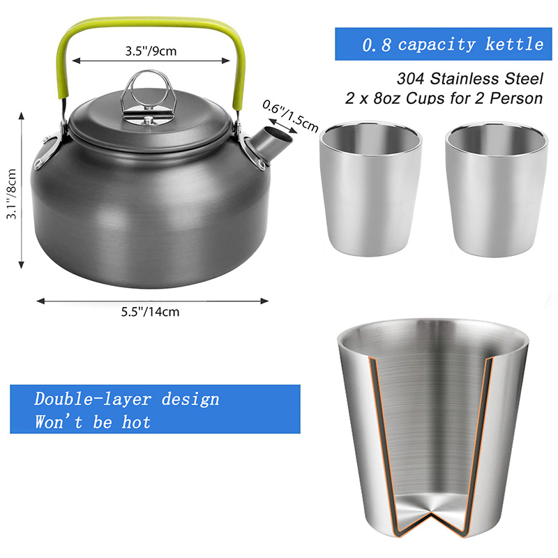Набор походной посуды для кемп – обзор и цена Camping Cooking Set Non Stick